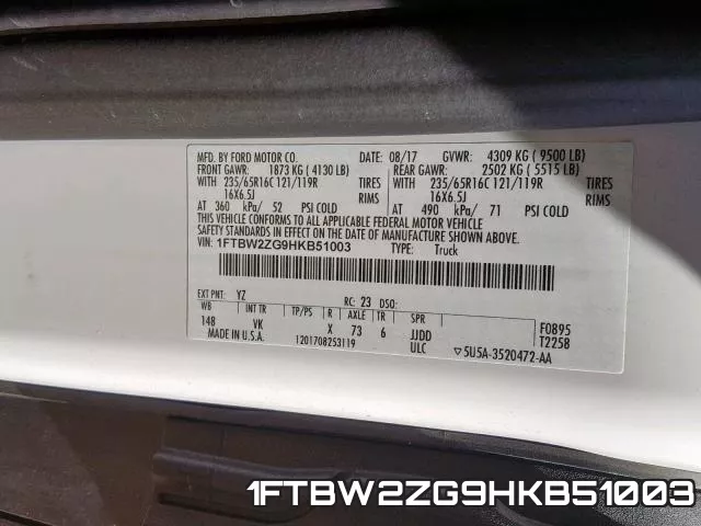 1FTBW2ZG9HKB51003 фото 2