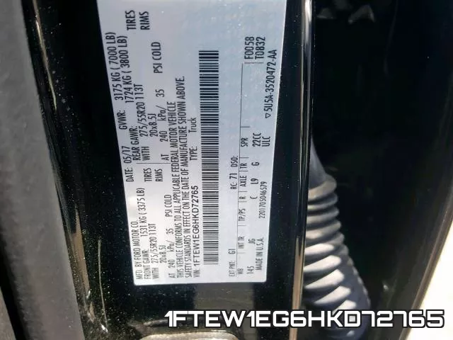 1FTEW1EG6HKD72765 фото 2