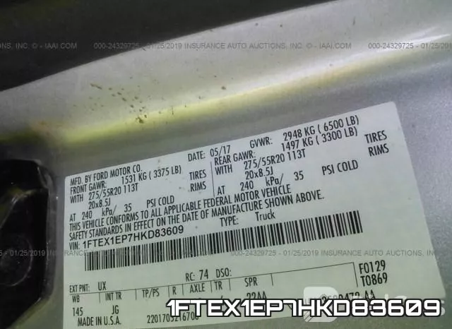 1FTEX1EP7HKD83609 фото 10