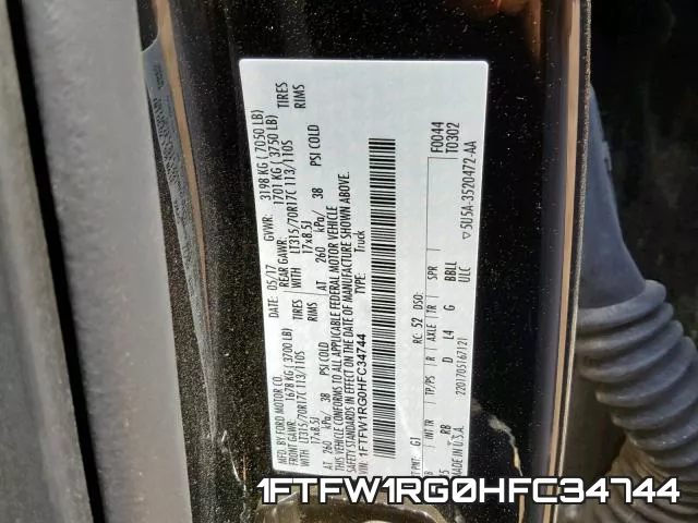 1FTFW1RG0HFC34744 фото 2