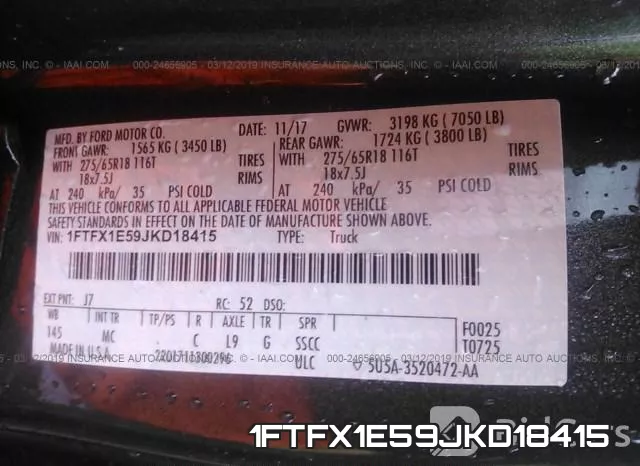 1FTFX1E59JKD18415 фото 10