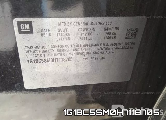 1G1BC5SM0H7118705 фото 10