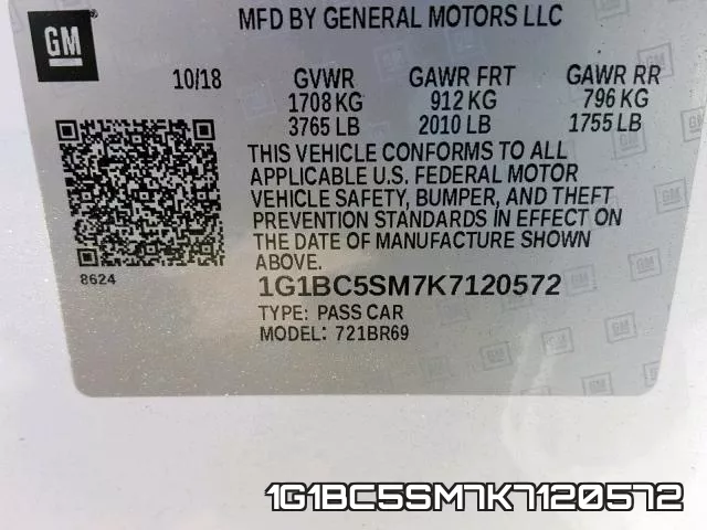 1G1BC5SM7K7120572 фото 2