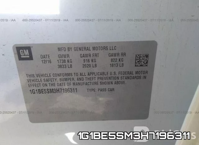 1G1BE5SM3H7196311 фото 10