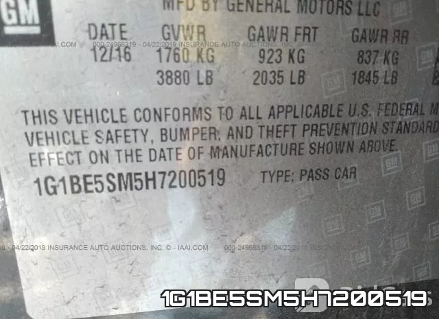 1G1BE5SM5H7200519 фото 10