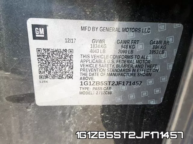 1G1ZB5ST2JF171457 фото 2