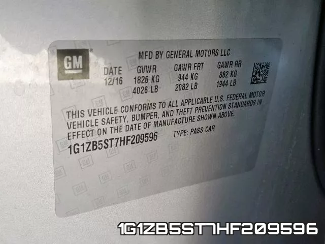 1G1ZB5ST7HF209596 фото 2