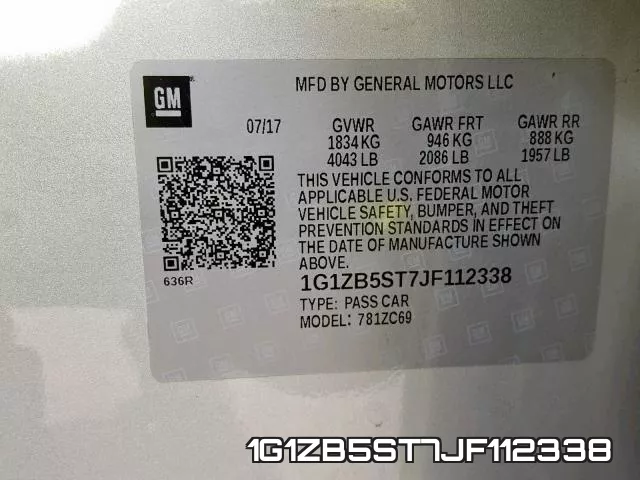 1G1ZB5ST7JF112338 фото 2