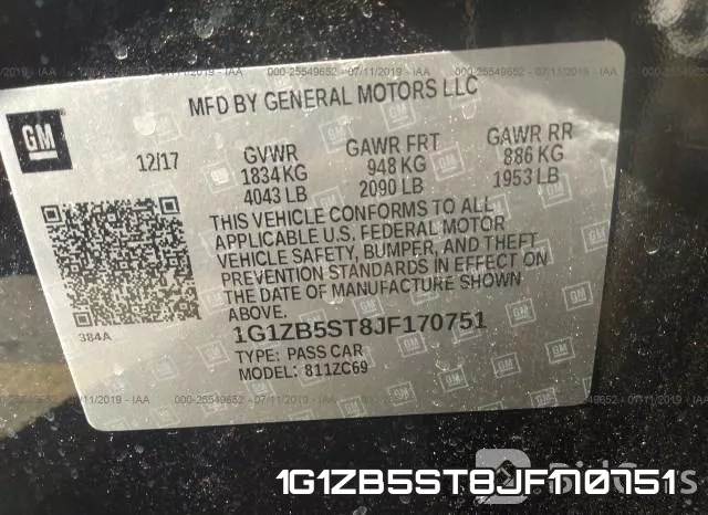 1G1ZB5ST8JF170751 фото 10