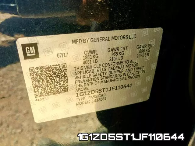 1G1ZD5ST1JF110644 фото 2