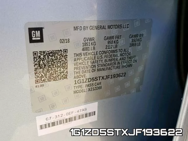 1G1ZD5STXJF193622 фото 2