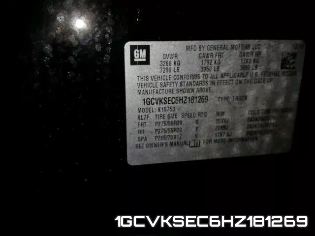 1GCVKSEC6HZ181269 фото 2