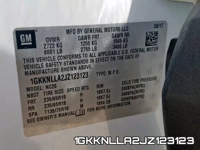 1GKKNLLA2JZ123123 фото 2