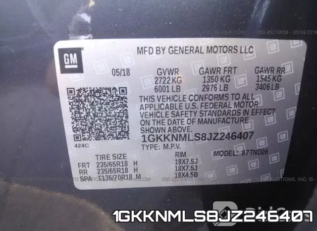 1GKKNMLS8JZ246407 фото 10