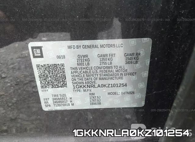 1GKKNRLA0KZ101254 фото 10