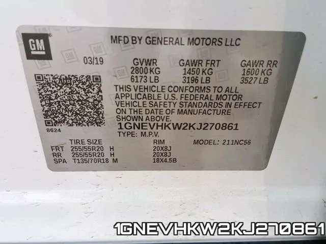 1GNEVHKW2KJ270861 фото 2
