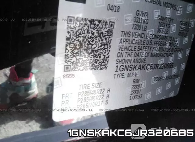 1GNSKAKC6JR320685 фото 10