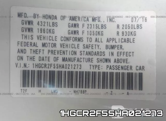 1HGCR2F55HA021273 фото 9