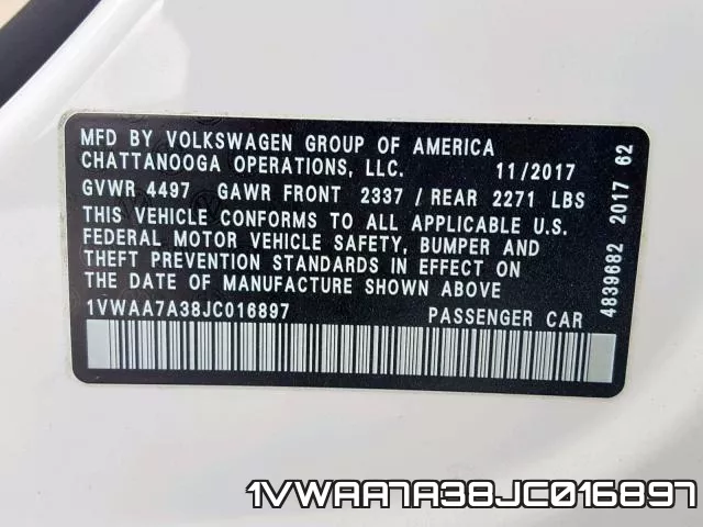 1VWAA7A38JC016897 фото 2