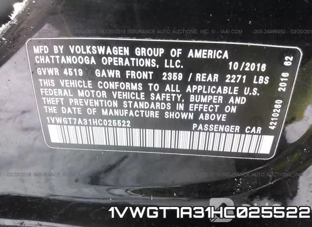 1VWGT7A31HC025522 фото 10