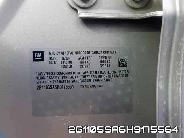 2G1105SA6H9175564 фото 2