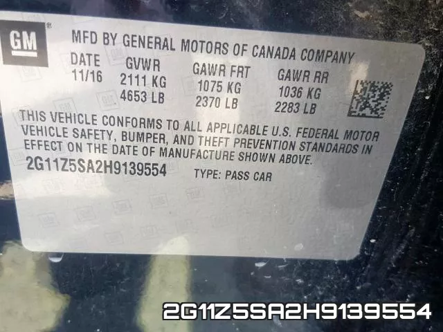 2G11Z5SA2H9139554 фото 2
