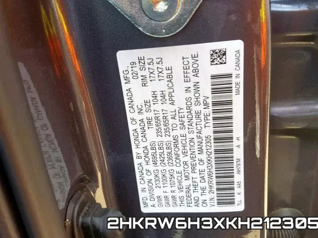 2HKRW6H3XKH212305 фото 2