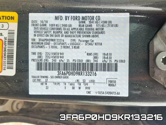 3FA6P0HD9KR133216 фото 2
