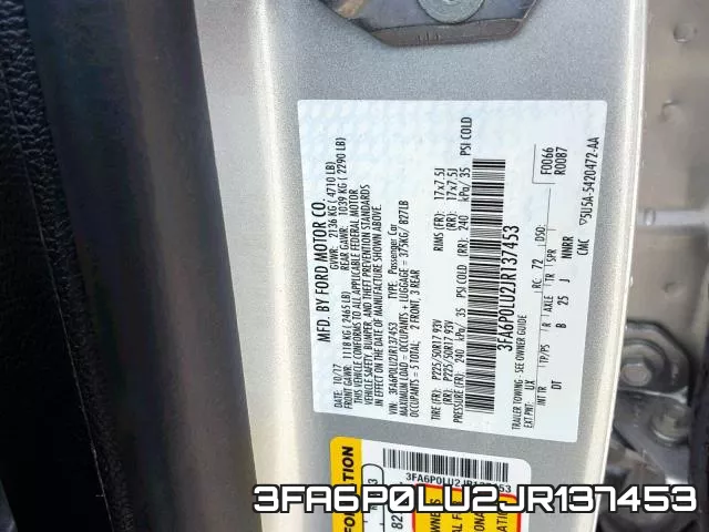 3FA6P0LU2JR137453 фото 2