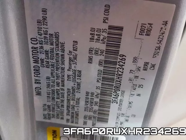 3FA6P0RUXHR234269 фото 2
