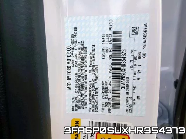 3FA6P0SUXHR354373 фото 2