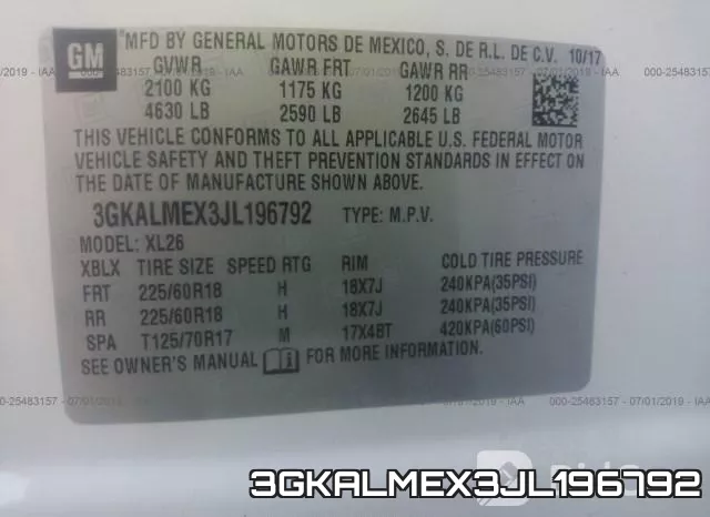 3GKALMEX3JL196792 фото 10