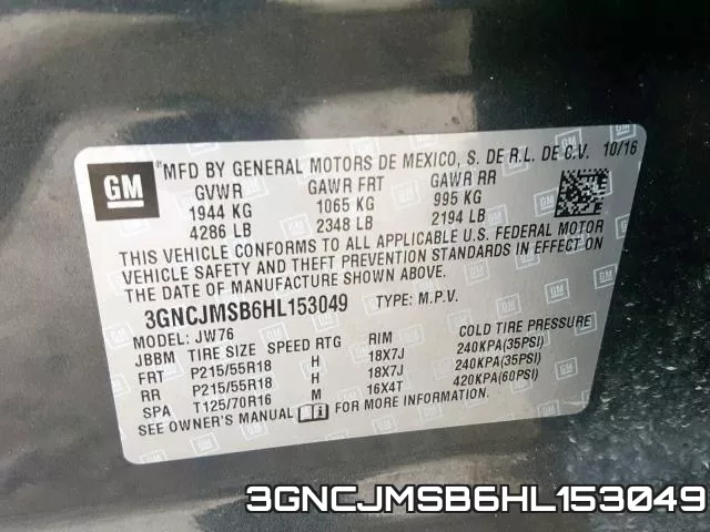 3GNCJMSB6HL153049 фото 2