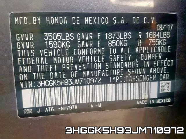 3HGGK5H93JM710972 фото 2