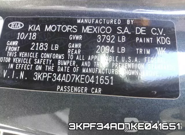 3KPF34AD7KE041651 фото 10