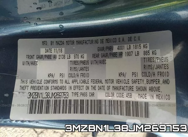 3MZBN1L38JM269753 фото 10