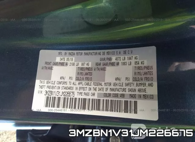 3MZBN1V31JM226675 фото 9