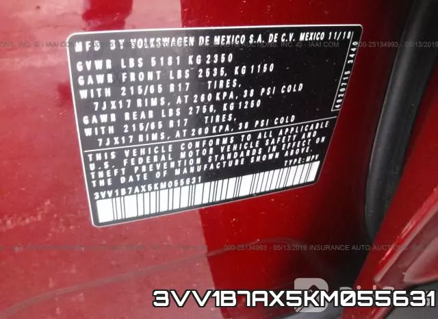 3VV1B7AX5KM055631 фото 10