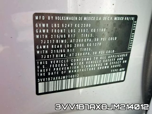 3VV1B7AX8JM214012 фото 2