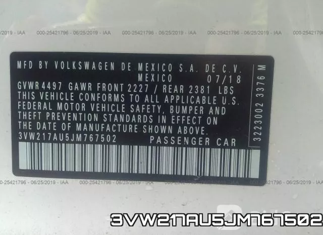 3VW217AU5JM767502 фото 10