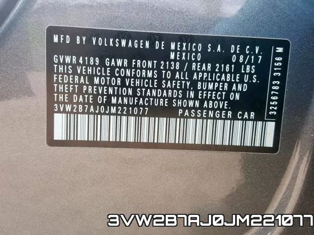 3VW2B7AJ0JM221077 фото 2