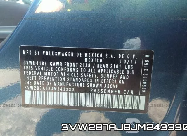 3VW2B7AJ8JM243330 фото 10