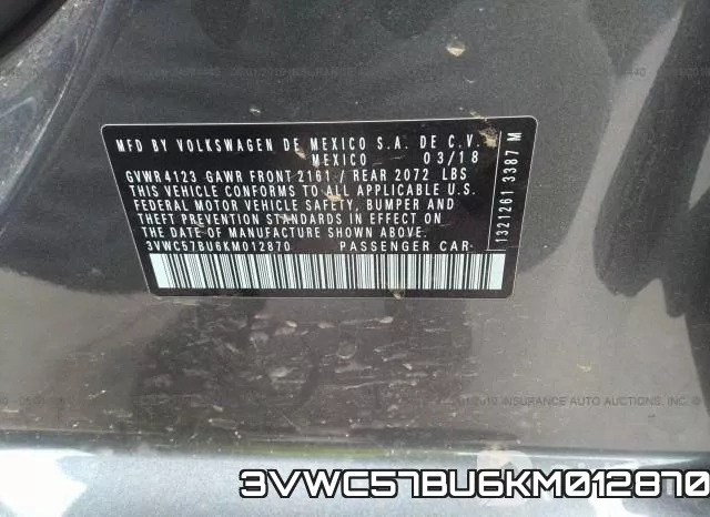 3VWC57BU6KM012870 фото 10