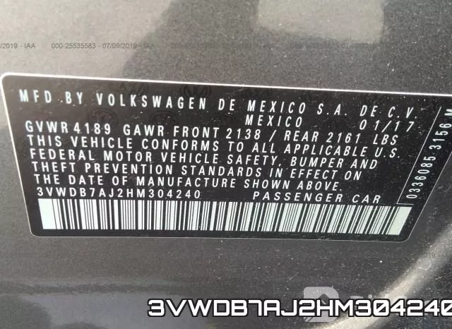3VWDB7AJ2HM304240 фото 10