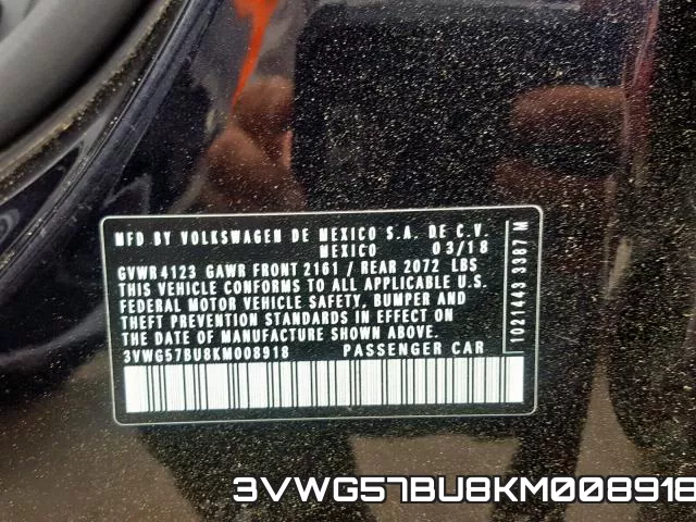 3VWG57BU8KM008918 фото 2