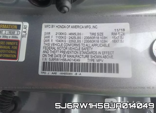 5J6RW1H58JA014049 фото 10