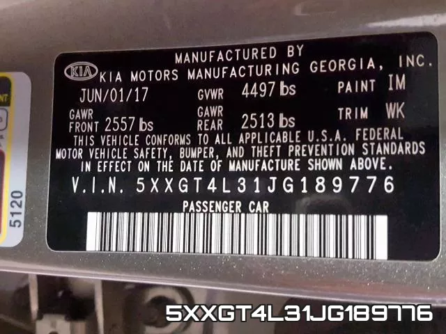 5XXGT4L31JG189776 фото 2