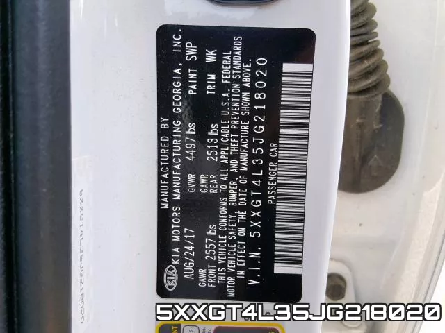 5XXGT4L35JG218020 фото 2
