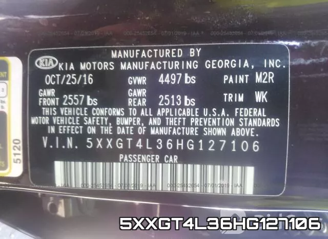 5XXGT4L36HG127106 фото 10