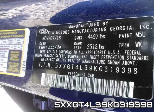 5XXGT4L39KG319398 фото 10